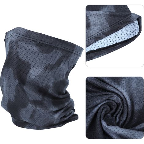 Cache-col multifonction sportif noir, anti-UV et coupe-vent pour cyclisme et activités outdoor