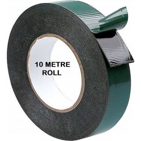 Nouveau 1Roll Noir Super Strong Sticky Waterproof Adhésif Ruban Mousse Double Face 10M (1/5)