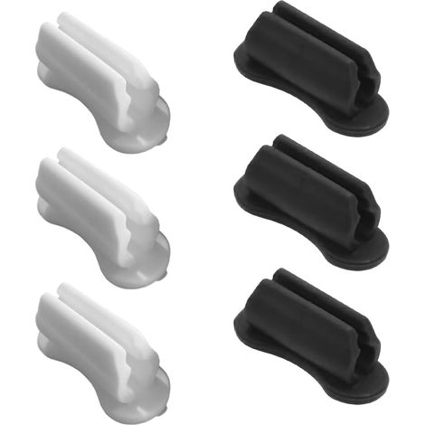 Set di 6 clip portapenne autoadesive in silicone, portapenne da scrivania, portapenne per pennarelli, il tuo organizer quotidiano per ufficio e scuola (nero, bianco) (1/5)