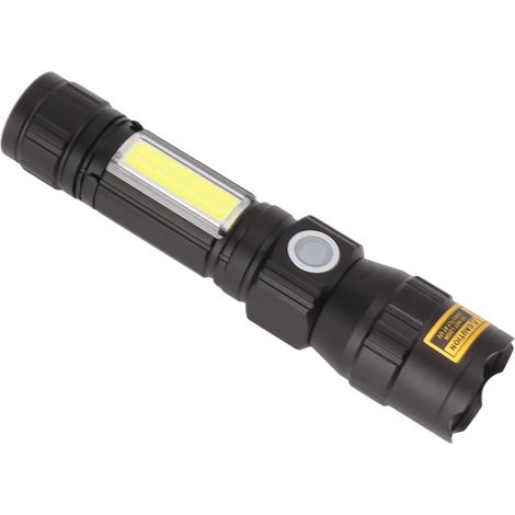 Lampe torche LED rechargeable par USB magnétique, 7 niveaux de zoom, lumière noire, COB, lampe torche portable et puissante pour la randonnée