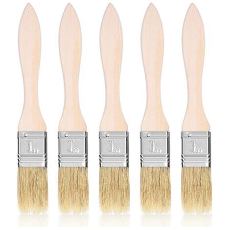 Ensemble de 5 pinceaux à huile pour barbecue/camping avec manche en bois - AquaForge (1/5)