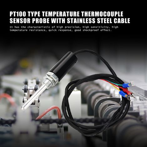 PT100-Typ-Thermoelement-Sensor mit Edelstahlkabel (50 mm) (1/5)