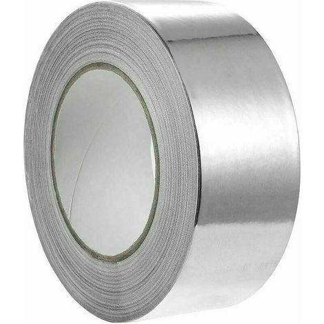 Ruban Adhésif en Aluminium, Adhésif Étanche, Résistant au Feu, à L'eau et à la Chaleur Pour la Réparation, l'isolation et l'étanchéité 48 mm x 10 m (Rouleau x 1, Argent) (1/4)
