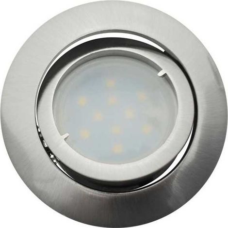 Lampesecoenergie – Spot encastrable orientable LED GU10 5W – Blanc neutre 4000K – Installation directe 230V – Angle de diffusion 120° – Aluminium brossé (1/5)