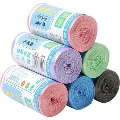 Small 2-Gallon Trash Bags, Disposable Eco-Friendly Garbage Bags for Car/Room (1/5)