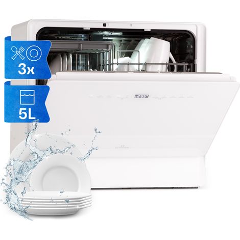 Klarstein Table Top Dishwasher, 6 Place Setting Mini Dishwasher, Quiet Operation Countertop Dishwasher w/ 7 Washing Programs, Compact Tabletop Dishwasher, Easy To Install Homes/Office Small Dishwasher (1/5)