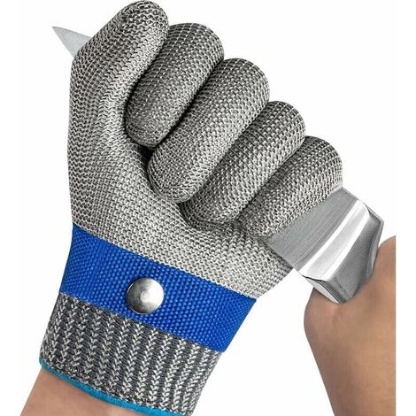 Cut-resistant gloves, work gloves, heavy-duty protection level 5, kitchen protective gloves for cutting meat, fish fillets, mandolines, oysters and carving, (1/4)