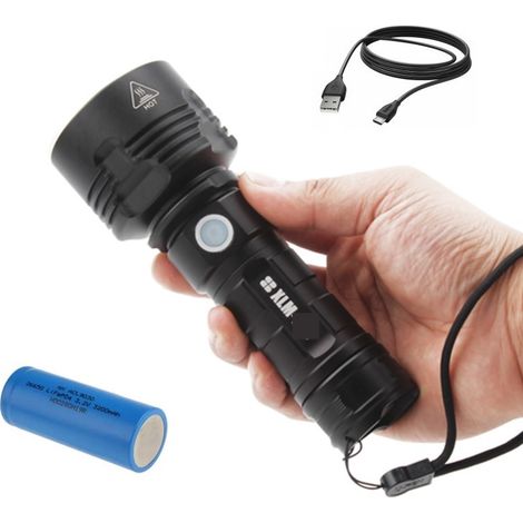 Lampe torche militaire puissante Cree, zoom, portée 2 km, XHP90 (1/5)