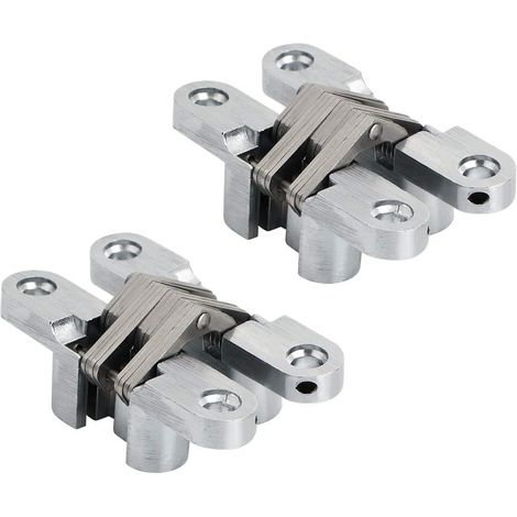 Charnière de porte de cuisine invisible à 180° pour placard, armoire, penderie, acier inoxydable, lot de 2 pour portes de 20 mm d'épaisseur, EJL13X60-2P