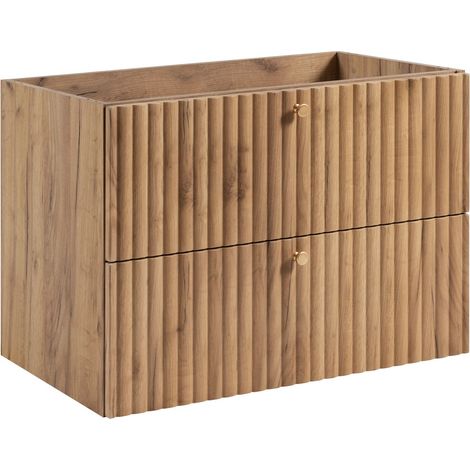 Mobile bagno Bello 80 cm, rovere craft oro, maniglie dorate (1/5)