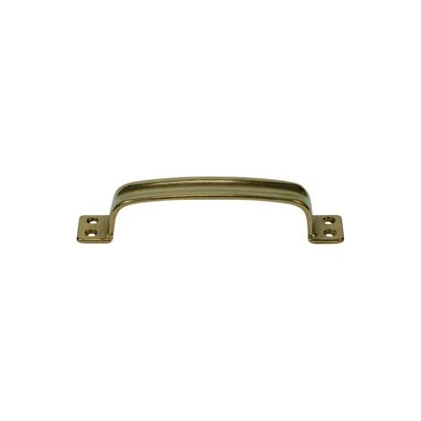 MANIGLIA SCANALATA IN OTTONE LUCIDO- - mm.140x25h. - interfori mm.130 - 5 pezzi