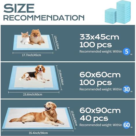 Absorbent Dog Mat, 33 x 45 cm Disposable Mattress Pad for Puppies, Seniors and Incontinence Care (1/4)