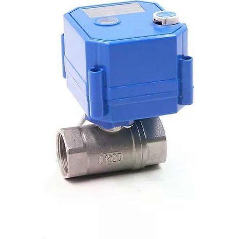 Vanne à boisseau sphérique électrique 2 voies avec commande manuelle, en acier inoxydable, pour diamètres DN15, DN20, DN25 et DN32. Alimentation : 5 V, 12 V, 24 V ou 220 V. Référence : JXLGV. (1/4)