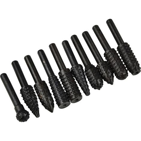 10 brocas para madera, cortadores rotativos, vástago redondo de 1/4", herramientas de grabado, adecuadas para trabajos de carpintería.