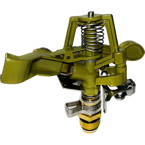 Arroseur à impact rotatif 360° en alliage de zinc et laiton, réglable 0-360°, portée 10-15m, filetage 4 points, idéal jardin pelouse agricole (1/4)