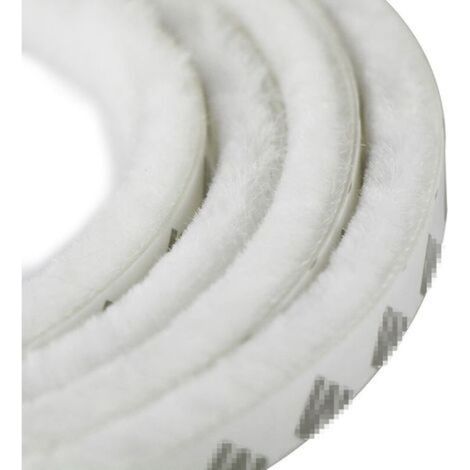 Bande de Brosse Autocollante Anti-poussière pour les Fenêtres et les Portes Mobiles 9mm x 15mm (Blanc) (1/5)