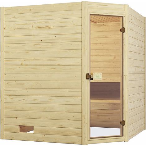Massivholz-Sauna VALIDA Eck 1.8 GT, BioS, 4,5 kW