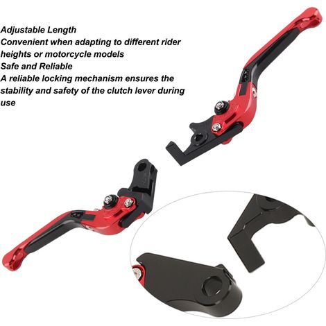 Palanca de control plegable CNC, aleación de aluminio 6061, roja, longitud ajustable para Trail 125, Monkey 125, Super CUB110 (juego de 2) (1/5)