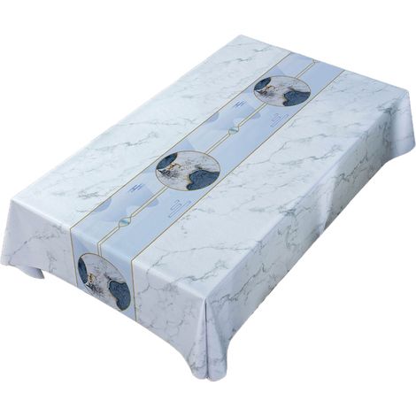 Nappe rectangulaire en PVC imperméable et oléofuge, non lavable, pour table basse ou table basse. (1/5)