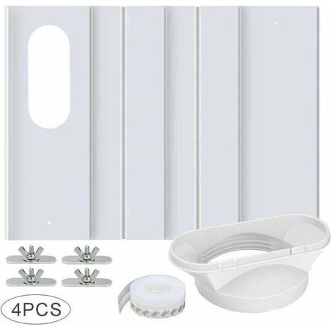 Portable Air Conditioner Window Kit, with Universal Coupler, Adjustable Reinforced PVC Panel, Window Seal, AC Window Vent Kit for Sliding Doors, with 10cm Exhaust Hose (1/4)