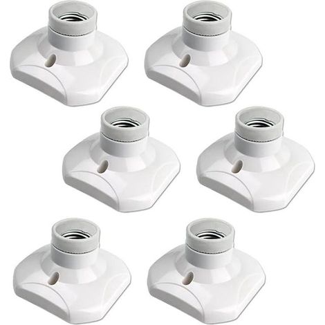 Un lot de 6 douilles à visser E27 pour plafonnier, AC 250V, douilles pour ampoules LED, haute qualité. (1/5)
