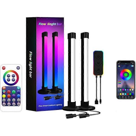 Symphony LED-Ambientebeleuchtung, USB, Musik, Computer, Schreibtischlampe, Nachttischlampe, Bluetooth, schillerndes Farbgitter, rotes Licht (1/5)