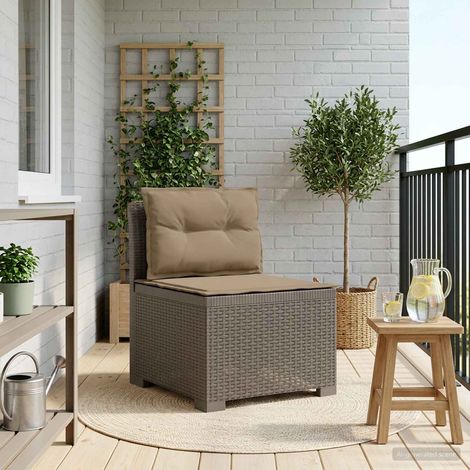 vidaXL Sillón Individual de Jardín con Cojines Apariencia de Ratan PP (1/5)