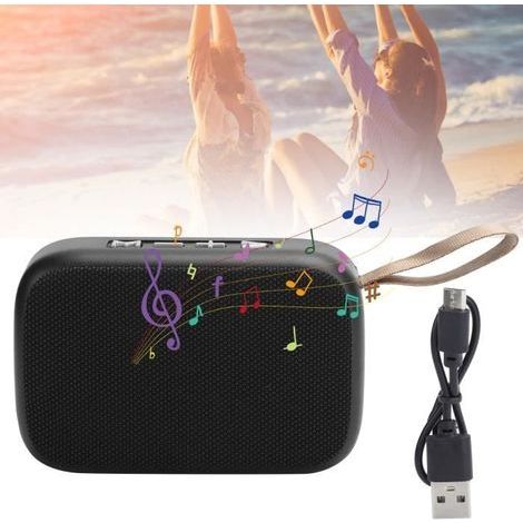 (Schwarz) Mini-Bluetooth-Subwoofer-Lautsprecher – tragbar – FM-Radio – Kabellose Verbindung – 3 W (1/4)