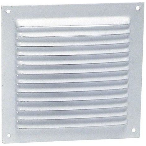 Wolfpack – Grille d'aération à visser 20x20 cm – Aluminium laqué blanc – Installation murale ou plafond – Flux d'air optimal pour espaces intérieurs (1/2)