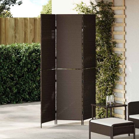 Raumteiler Braun 146 x 180 cm Poly-Rattan