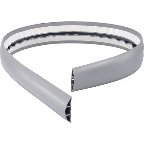 Tru Components – Protège-câbles 1566306 1 canal – Longueur 1800 mm – PVC gris pour Ø câble 14.8 x 7.8 mm – Pour intérieur avec bande adhésive