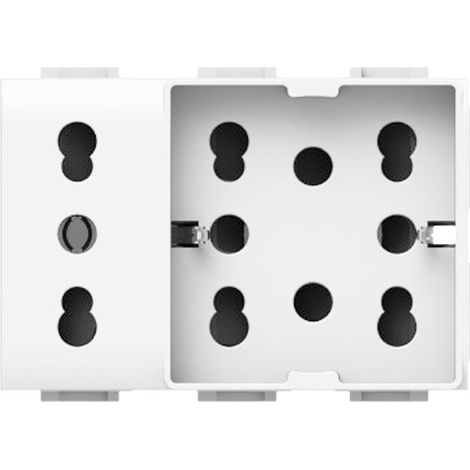 Prise électrique universelle 10/16A 3 modules Side 4Box Unica pour Vimar Plana 4B.V14.H21.XL (1/3)