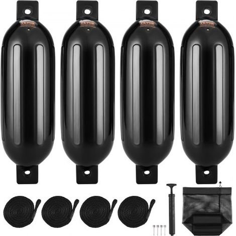 Fender-Set 4 Aufblasbare Fenders 16,51 x 58,42 cm Bootsfender, Horizontale oder vertikale Montage, Stegfender Langfender mit 4 Nadeln & Seilen & AufbewahrungstascheHitzebeständig, UV-geschützt (1/5)