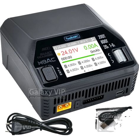 Charger, Équilibre Intelligent, Convient pour Batteries Lithium 1-8S, ToolkitRC M8AC, 100V-240V Prise EU (1/5)