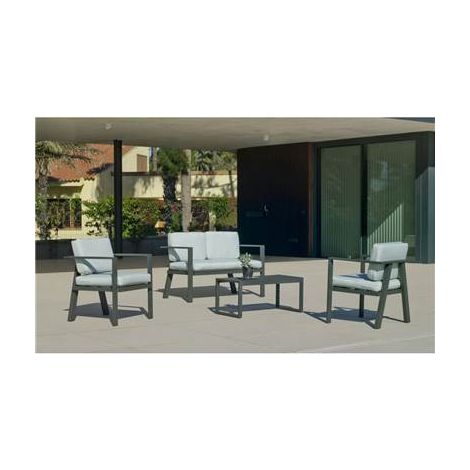 Hevea AWENA 7 ensemble salon de jardin anthracite (1/3)