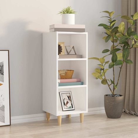 Aparador de madera contrachapada blanco 34,5x32,5x90 cm (1/4)