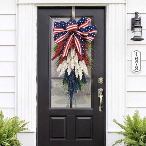Guirlande Patriotique - 50 cm - Pour Porte D'Entrée - Extérieur Intérieur - Décoration Fêtes Nationales - 1 Pièce (1/5)