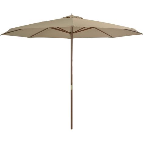 Maison Exclusive - Sonnenschirm mit Holzmast 350 cm Taupe (1/5)