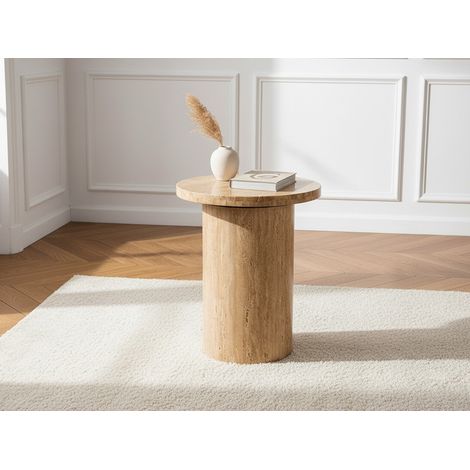 BOBOCHIC - Table basse D.40 cm BOECIA travertin naturel (1/5)
