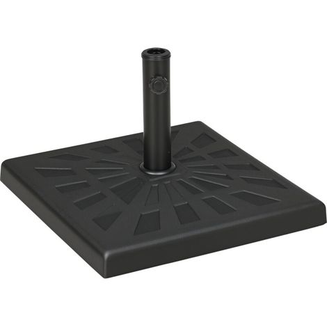 Pied de parasol, support de parasol, base de parasol, résistant aux intempéries, 51 cm x 51 cm x 32 cm (H), noir