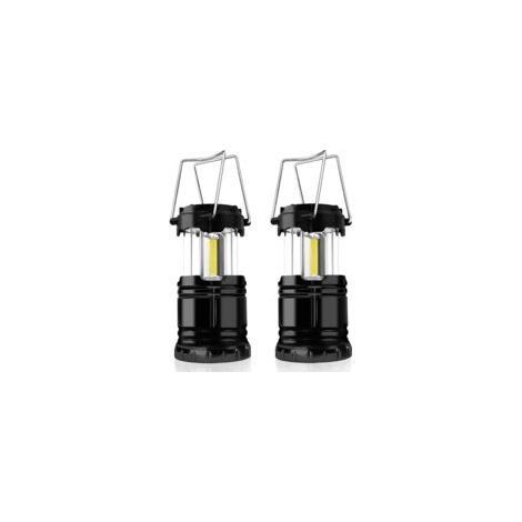 Crezuo Tragbare LED-Campinglampe mit Kabel und klappbarem Haken, für Zelte
