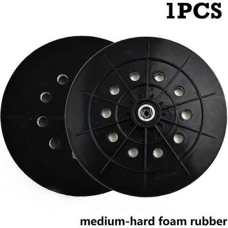 Disque de support auto-agrippant pour plaques de plâtre, 10 trous, 215 mm (9 pouces), filetage 6 mm, compatible avec les ponceuses et les disques de support automobiles. (1/5)