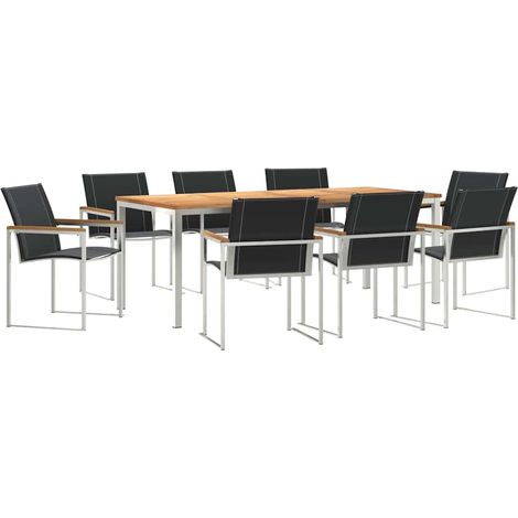 Maison Exclusive - Garten Essgruppe 9 pcs Massives Akazienholz un (1/5)