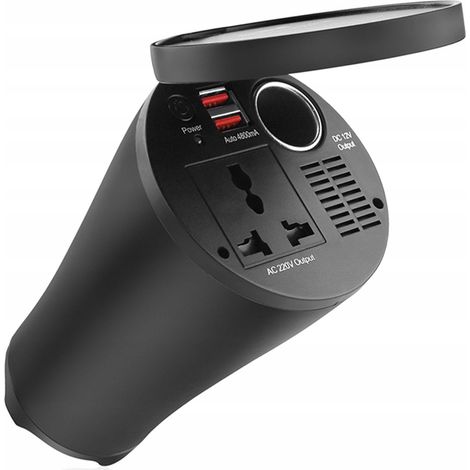 Becherförmiger Spannungswandler 12V/230V 150W/300W 2xUSB PI02 (1/5)