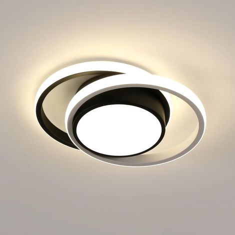 COMELY Plafonnier LED, Rond Lampe de Plafond 32W 3600LM, Moderne Luminaire Plafonnier pour Couloir Coucher Salle de Bains Cuisine Salon, Lumière Naturelle 4500K, Longueur 28cm, Nero [Classe énergétiqu (1/5)