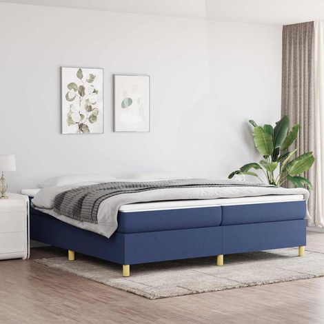 Sommier à ressorts de lit - Sommier pour Adulte et Enfant - Bleu 200x200 cm Tissu BV870255 - BonneVie (1/5)
