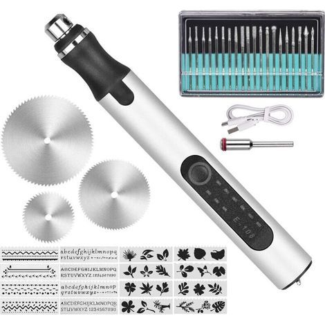 Stylo de gravure électrique pour argent, outils de gravure, mini outil de gravure, stylos de gravure électriques pour bricolage sur bois, figurines, bijoux (1/4)