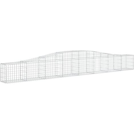 Cerca de jaula de gaviones Muro de contención arqueado 400 x 30 x 40/60 cm hierro galvanizado Plata 020040078