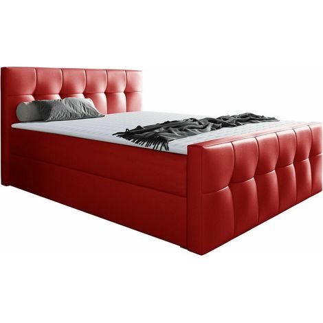 Cama continental Scriptum, Soft 010, Doble, Continental, 180x200, Cuero ecológico, Somieres, 182x226x120cm