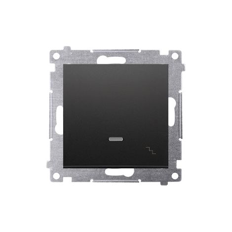 Interruptor de escalera con retroiluminación LED (módulo) 10AX, 250V, conectores rápidos, negro (1/5)